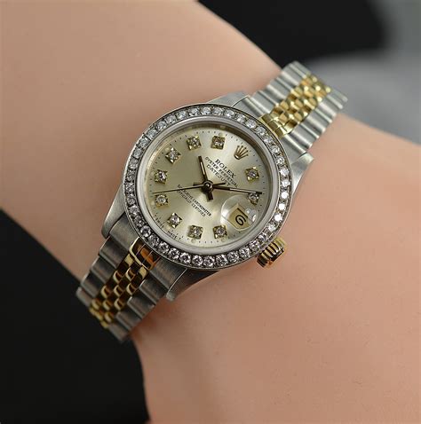 rolex datejust 6917 stainless steel mahogany dial 26mm automatic watch|rolex 69173 diamond bezel.